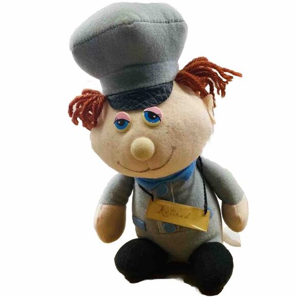 Retired Stuffed Man Happiness Aid Plush Town People Mailman 1984 Postal Man - Picture 1 of 9